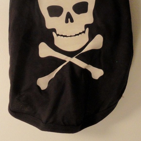 HALLOWEEN Dog pet SKULL Pajama COSTUME NEW LARGE Black Crossbones - Picture 5 of 5